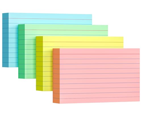 Minimalist Colored Index Cards 3x5, 200 Pack, 180gsm Heavy Ruled Index Collection