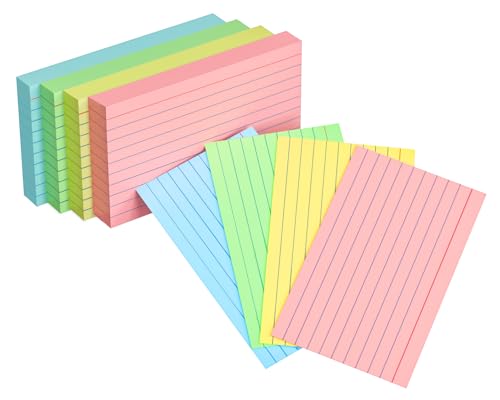 Minimalist Colored Index Cards 3x5, 200 Pack, 180gsm Heavy Ruled Index Collection