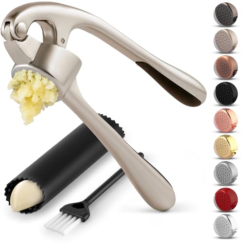 exclusive Zulay Kitchen exclusive Garlic Press Set - Rust Proof Essentials